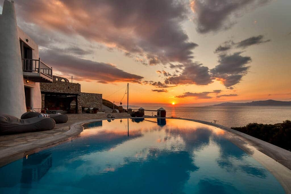 The pool at sunset