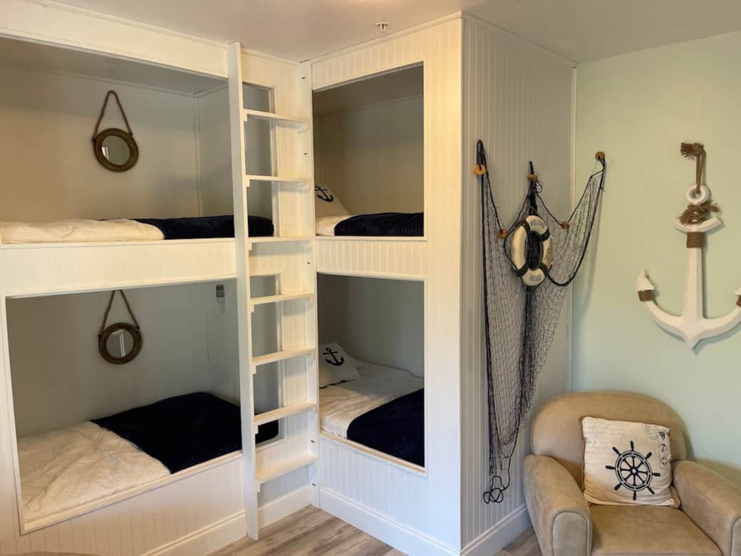 Second floor bunk room. 4 twin beds