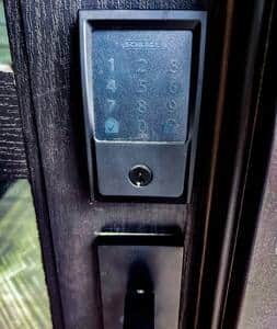 Key pad for contactless entry.