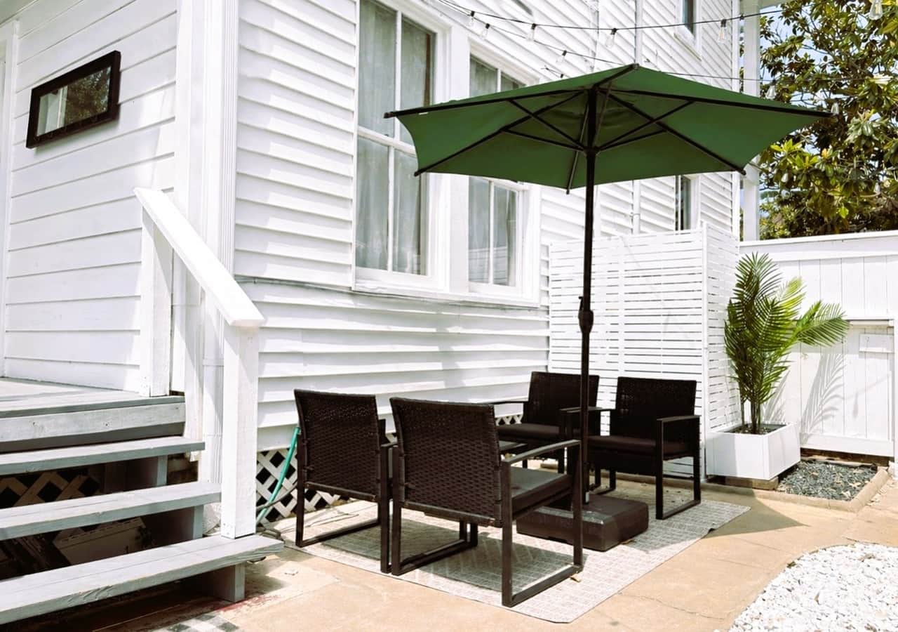 Enjoy the afternoon sunset with a cocktail from your own private courtyard.