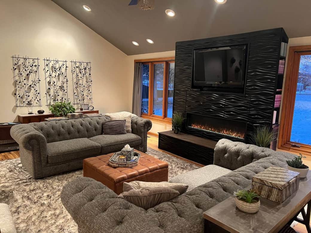 Luxe Living Room with TV & LED Fireplace Luxe Living Room with TV & LED Fireplace