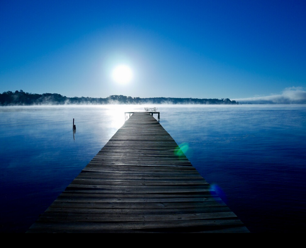 Fall sunrise on the dock 