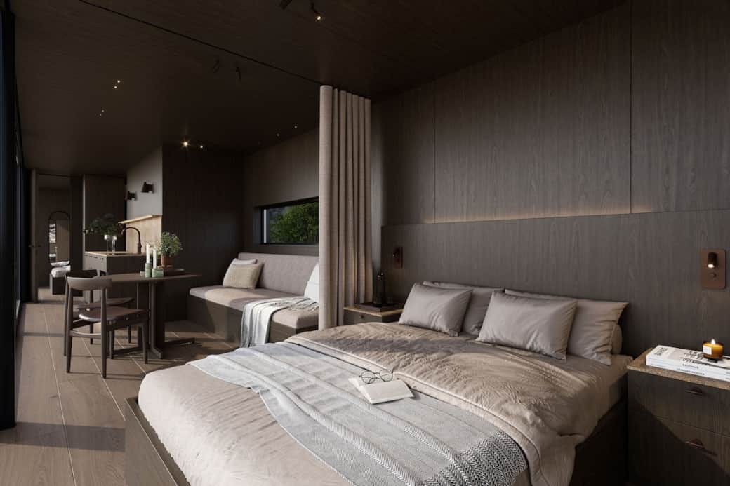 One of two bedrooms