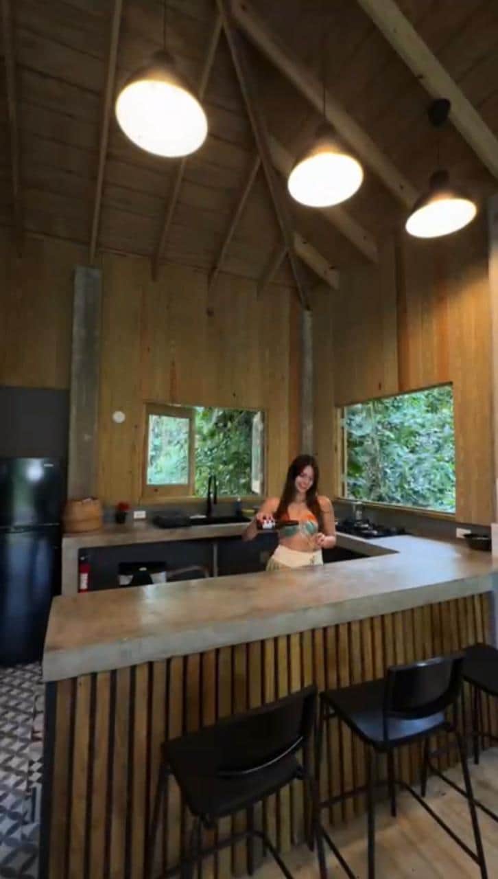 Serving a beer in the kitchen