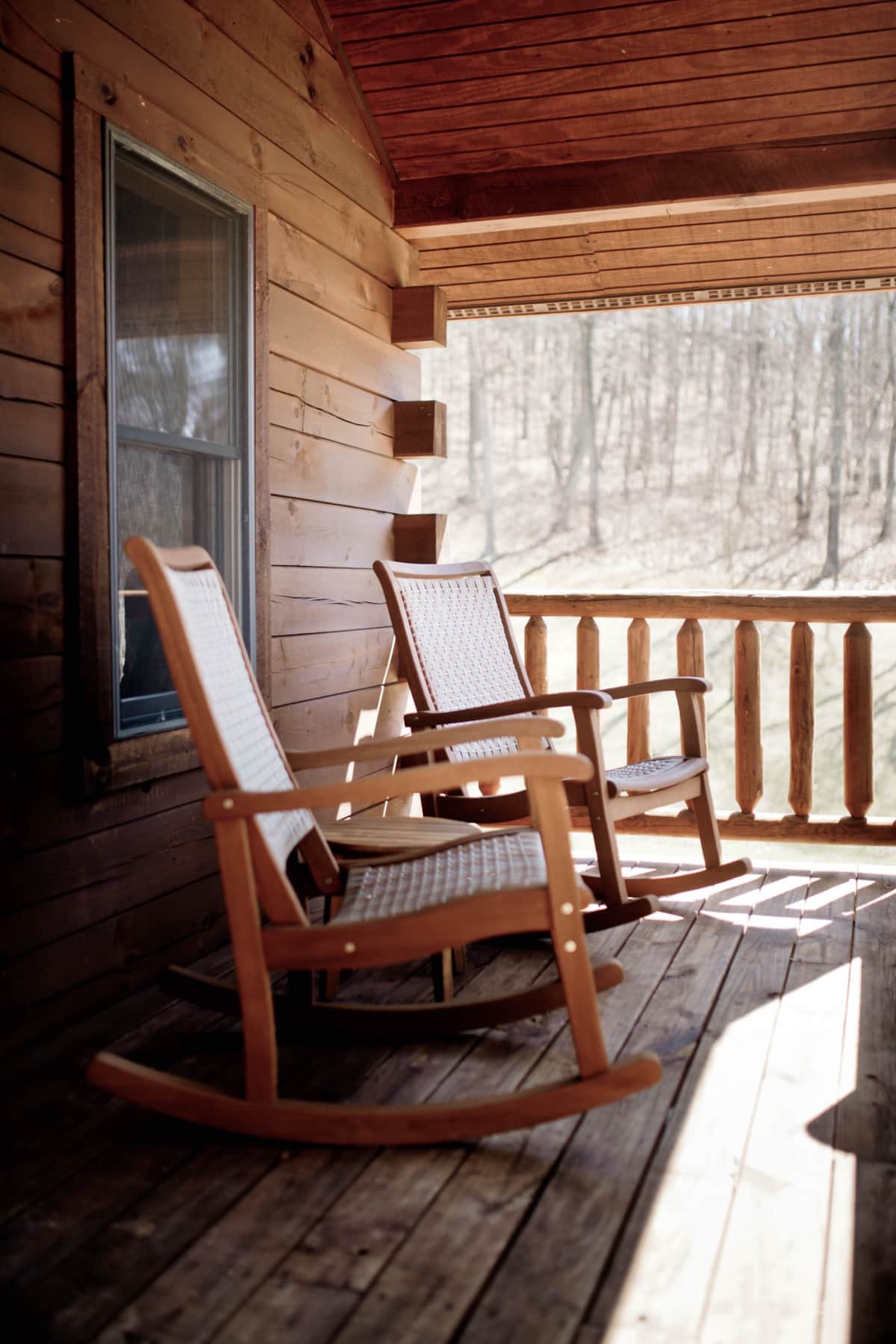 Outdoor Seating Porch Area at Honu Retreat Cabin for morning coffee