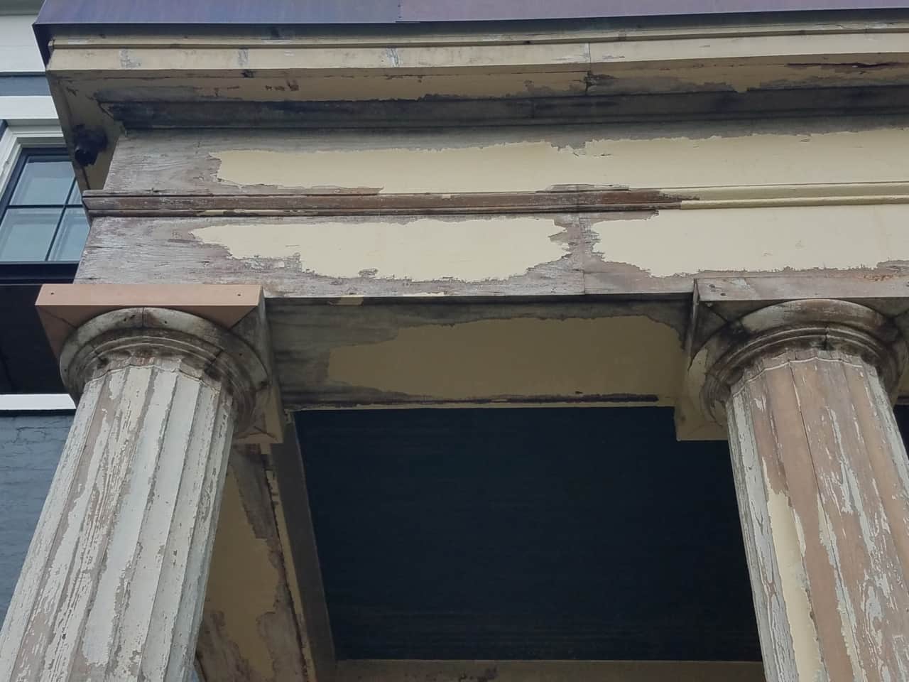 Front portico BEFORE restoration