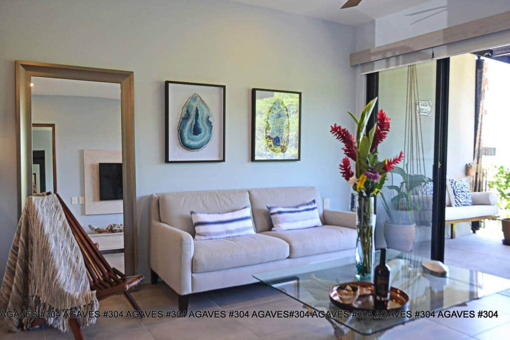 Professionally decorated apartment.  Light and airy living room with terrace and amazing ocean views