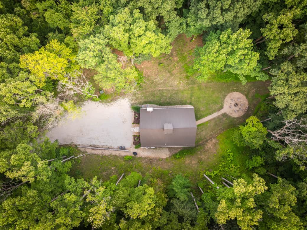 Overhead view on 12.67 private acres
