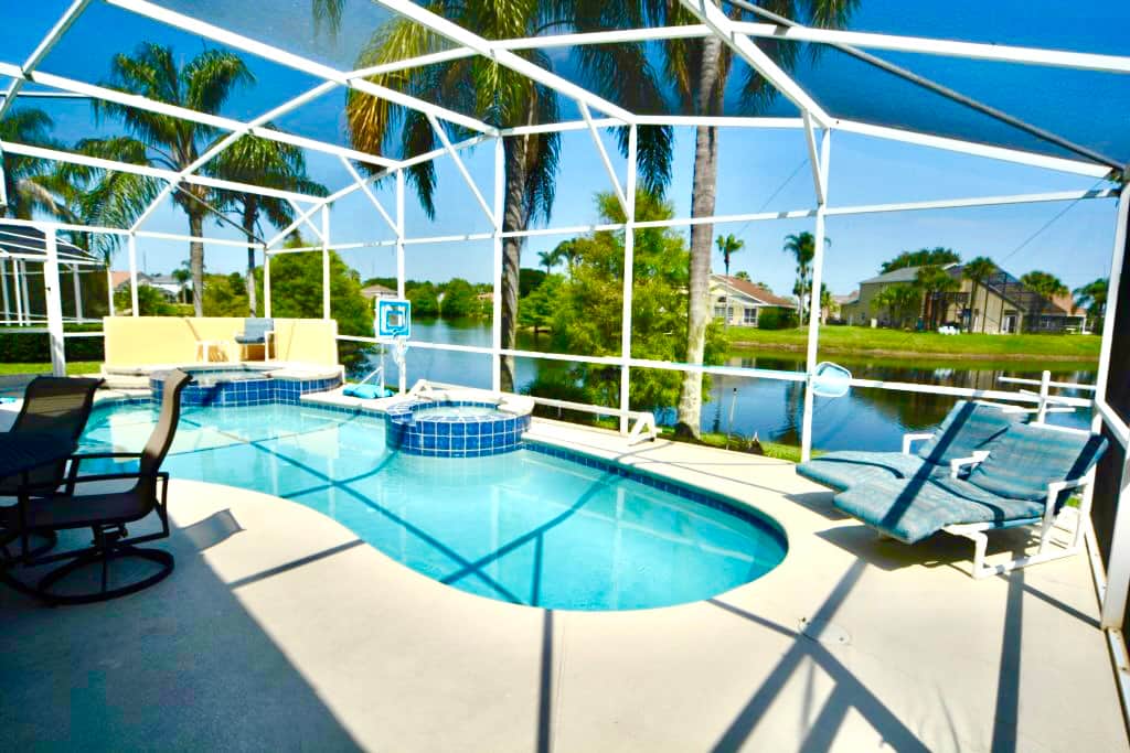 Beautiful lake view from the pool and deck area 