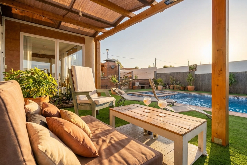 Cozy Terrace with Pool View Cozy Terrace with Pool View