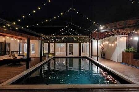 Serene outdoor pool oasis