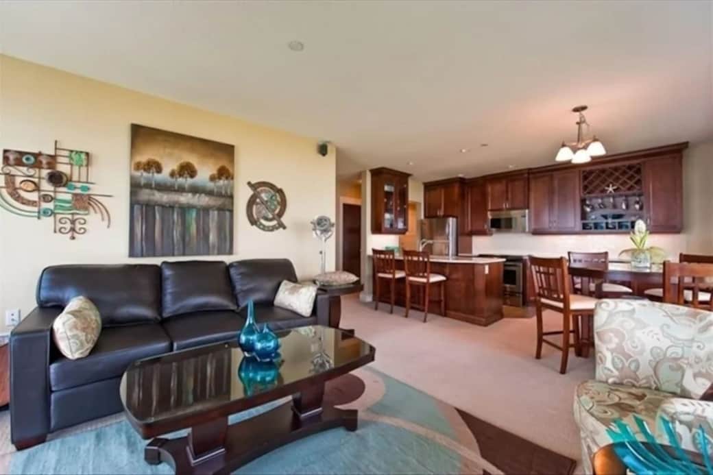 The living room + kitchen! The living room + kitchen!