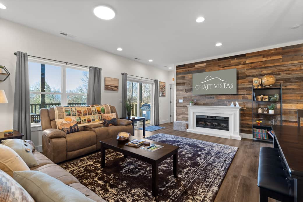 MID National Parks Themed Living Room with 65 in 4kTV