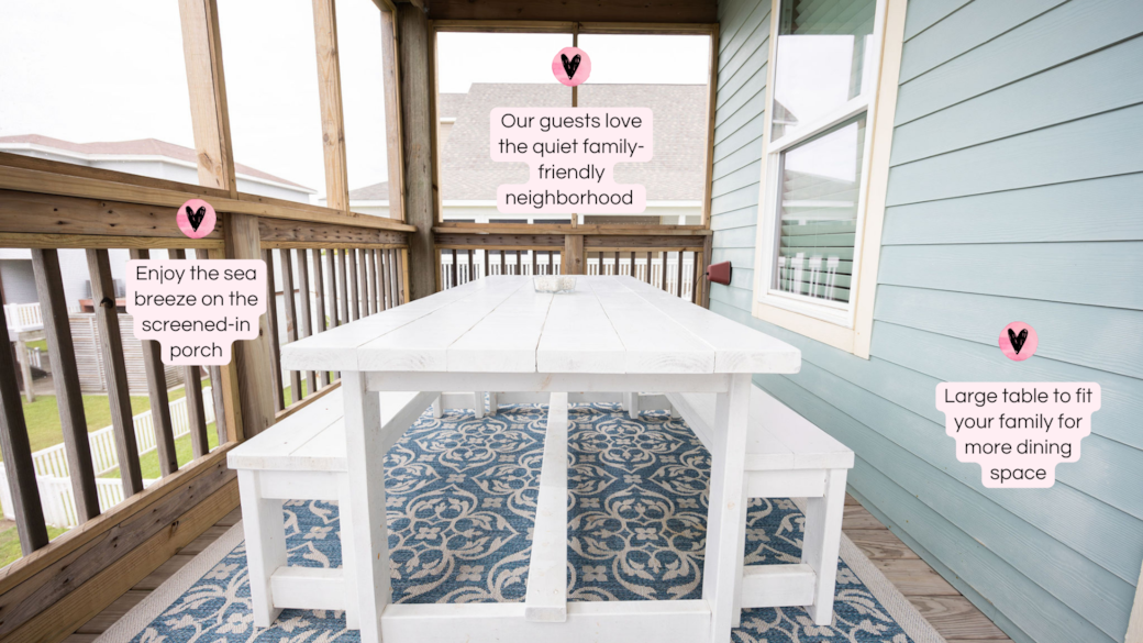 Clean & cool screened-in porch is one of our favorite spots tounwind and connect