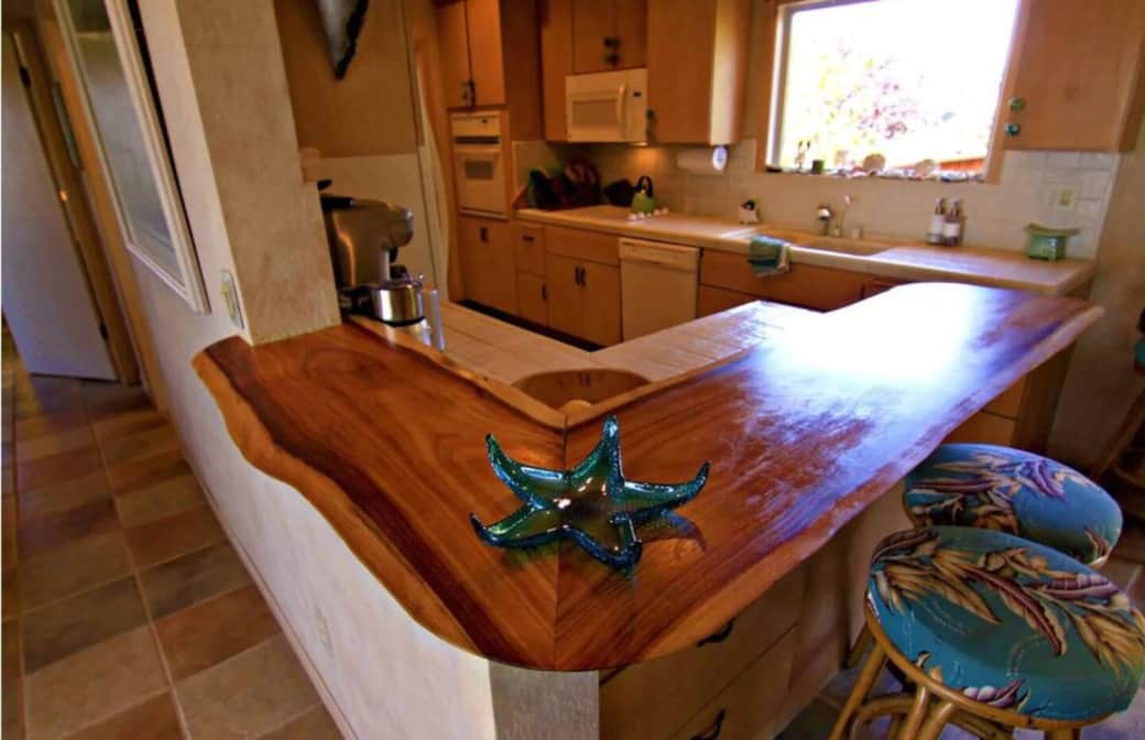 Upstairs Kitchen Acacia Counter Upstairs Kitchen Acacia Counter