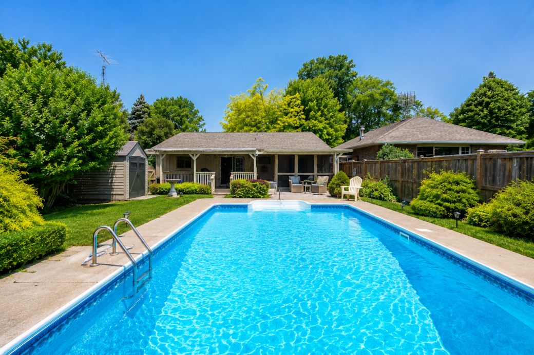 Private heated saltwater pool, perfect for relaxing all day Private heated saltwater pool, perfect for relaxing all day