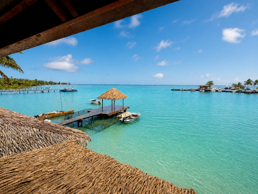 Lagoon dock sunny