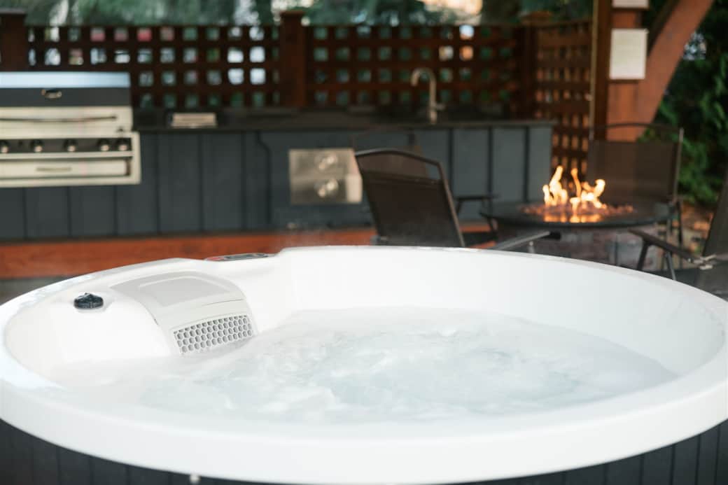 Hot  tub by the fire pit