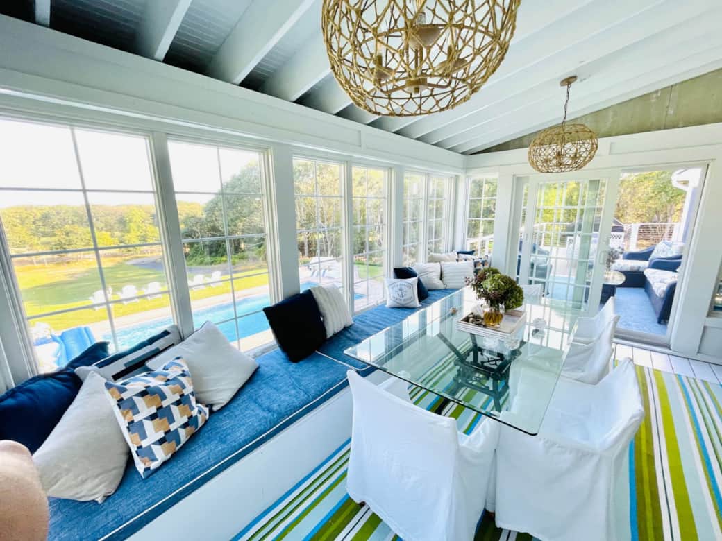 Sunroom dining area and lounge