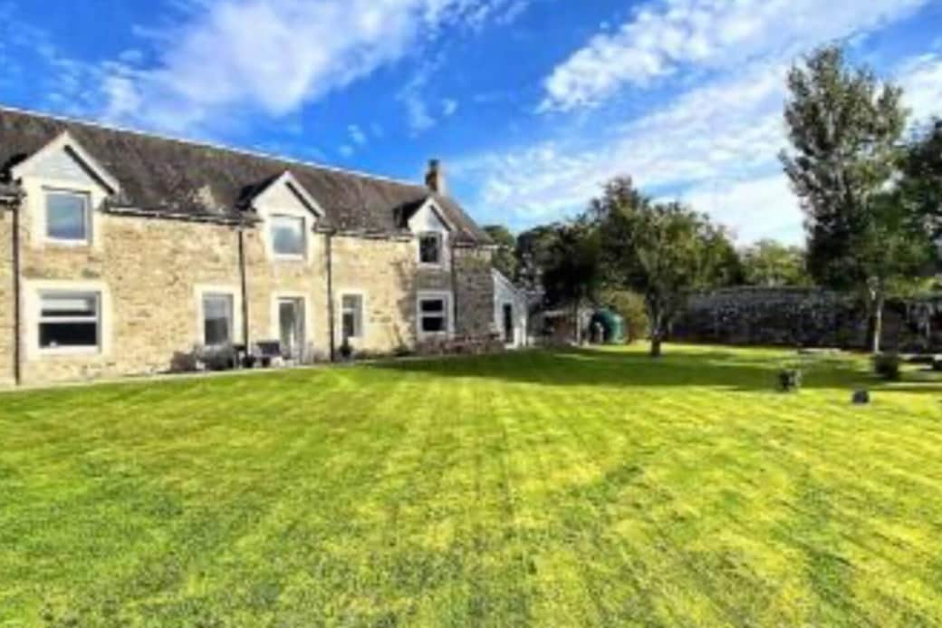 South west facing farmhouse built in 1725 on Atholl Estate, near Edradour Distillery .