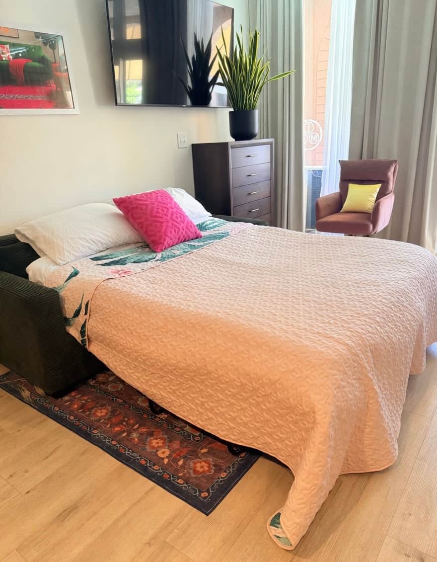 Sofa sleeper in living area