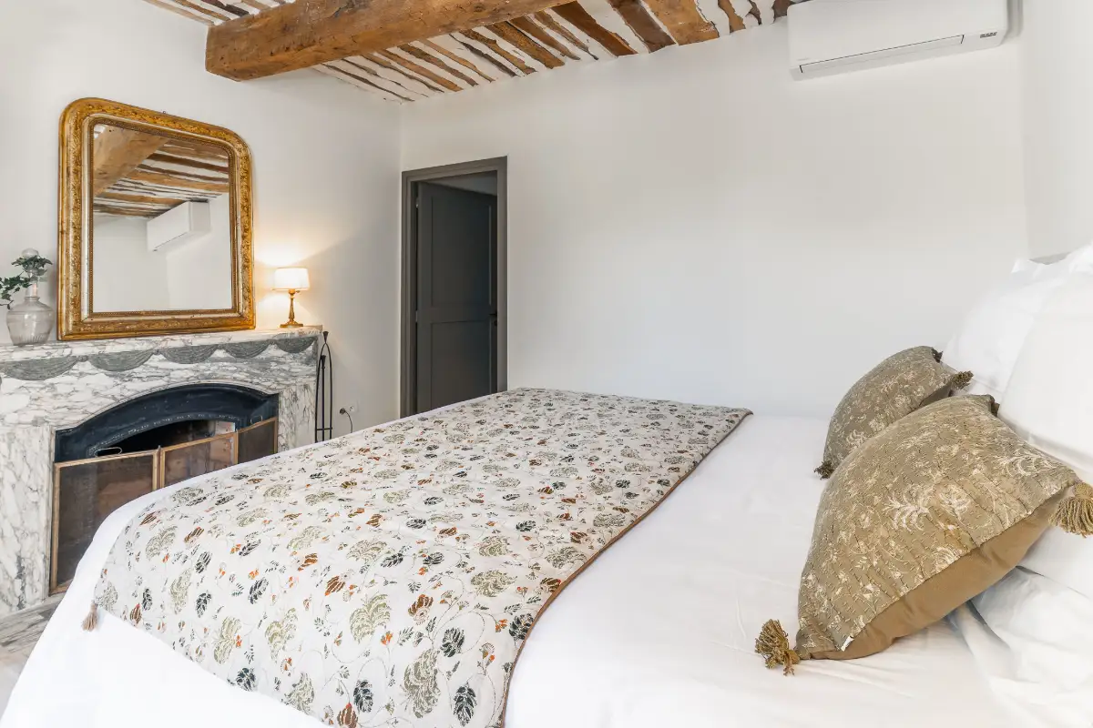 Elegant and spacious bedroom in a luxury villa in Provence