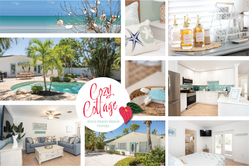 3 BR/2 BA  AMI Coastal Cottage with private heated pool near Bean Pt and Pine Ave