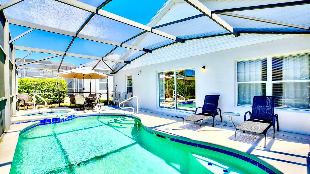 A very sunny deck area to enjoy the Florida sunshine