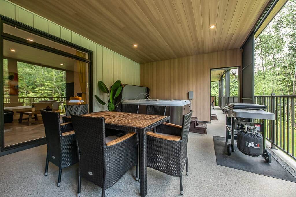 Patio with furniture and griddle