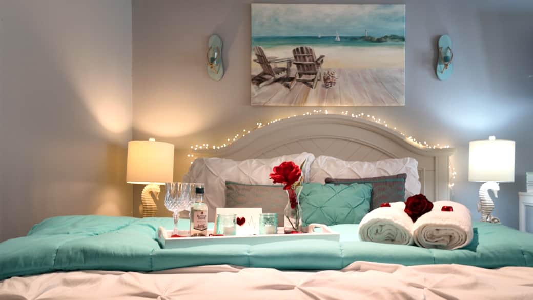 Your inviting, romantic queen bedroom. where stress slips off & relaxation slips on Your inviting, romantic queen bedroom. where stress slips off & relaxation slips on