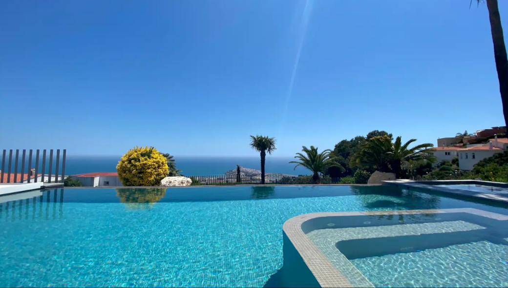 Infinity pool with panoramic sea view — Villa Atalaya pool terrace Infinity pool with panoramic sea view — Villa Atalaya pool terrace