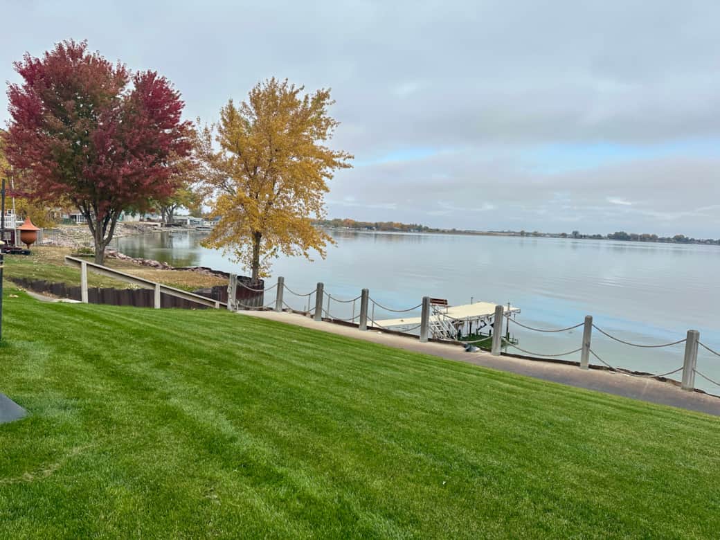 Fall leaves looking out at Lake Poinsett, SD Fall leaves looking out at Lake Poinsett, SD