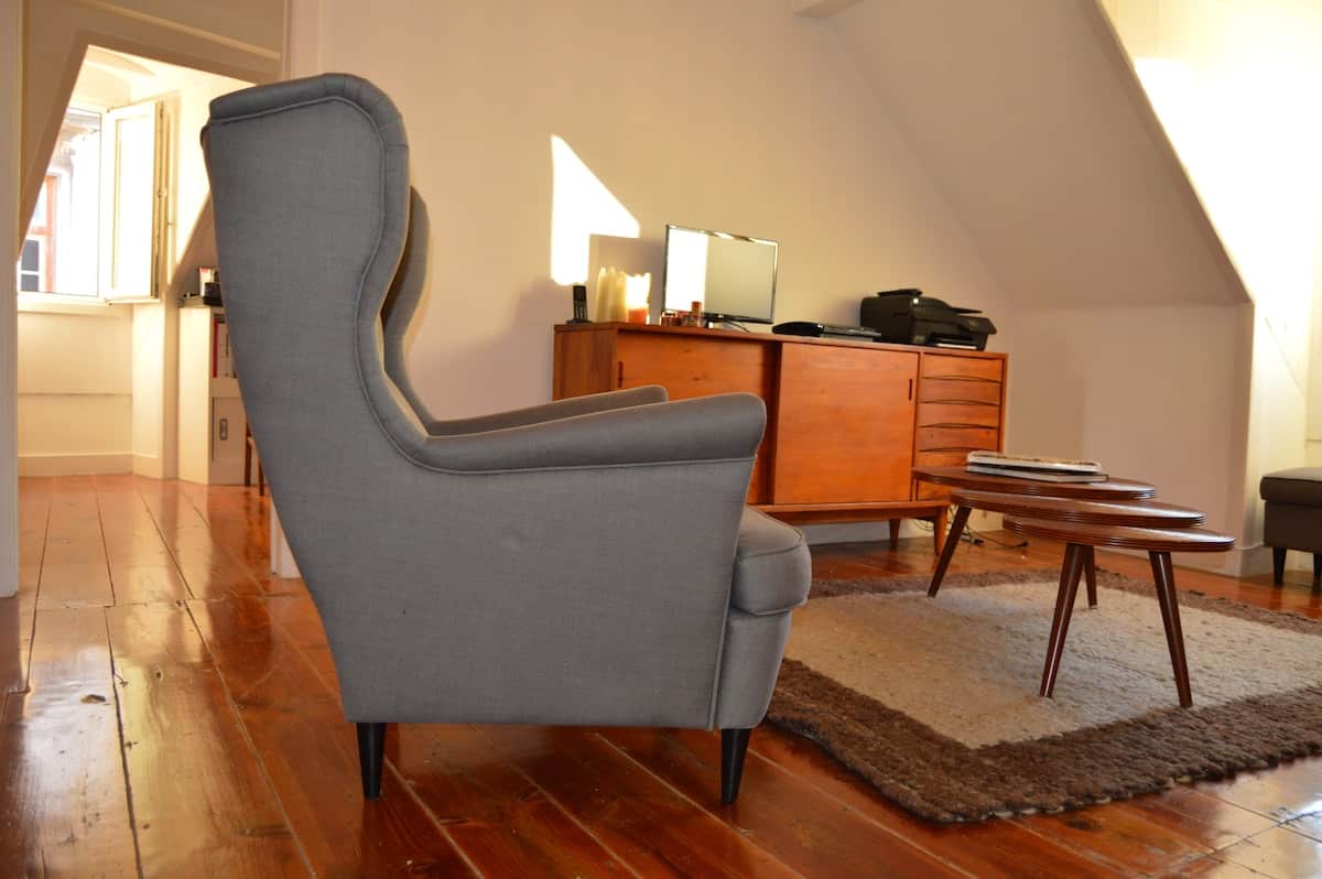 Open space with view into Bedroom 1 
