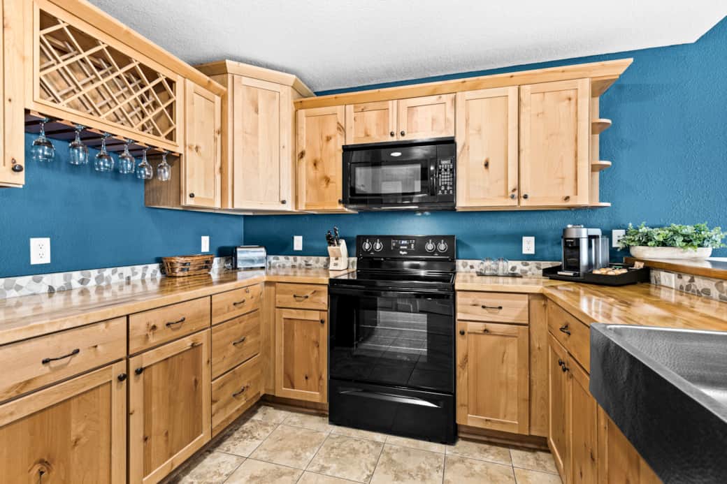 Fully equipped kitchen with modern appliances