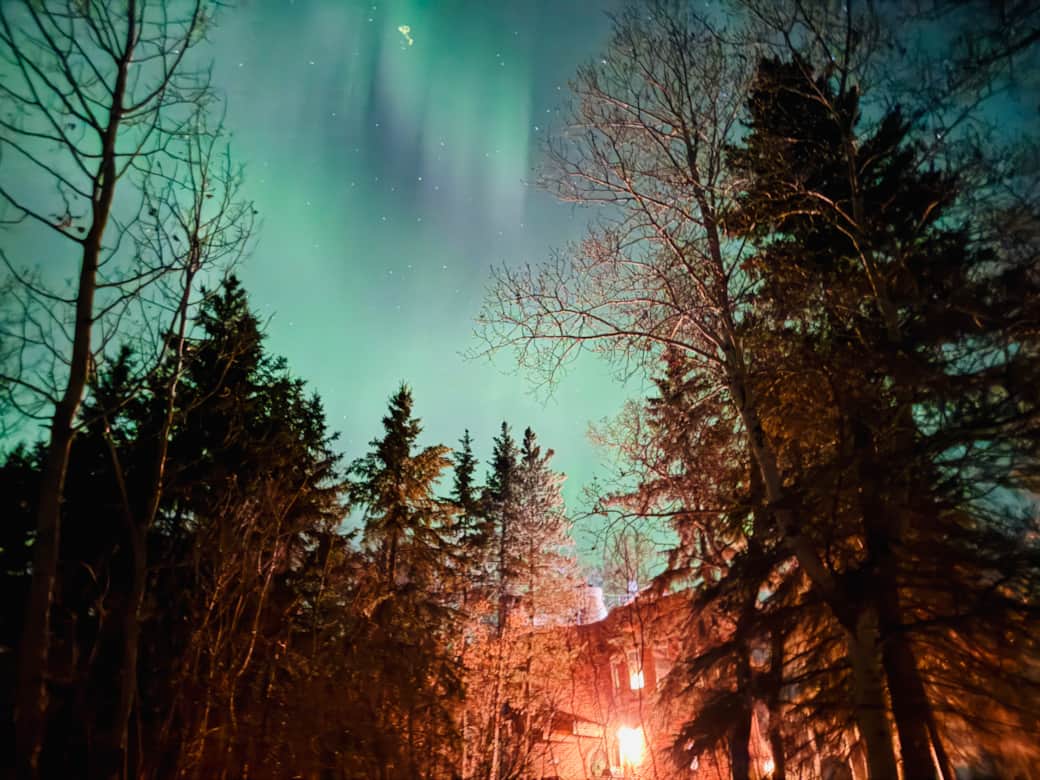Northern lights at Raspberry Castle Northern lights at Raspberry Castle