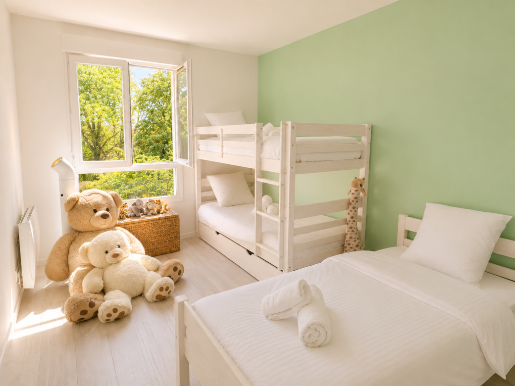 Chambre d'enfant lumineuse et calme