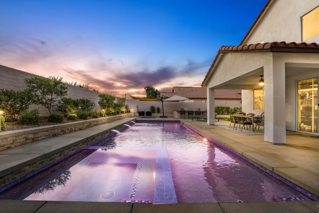 Pool view at dusk... Pool view at dusk...