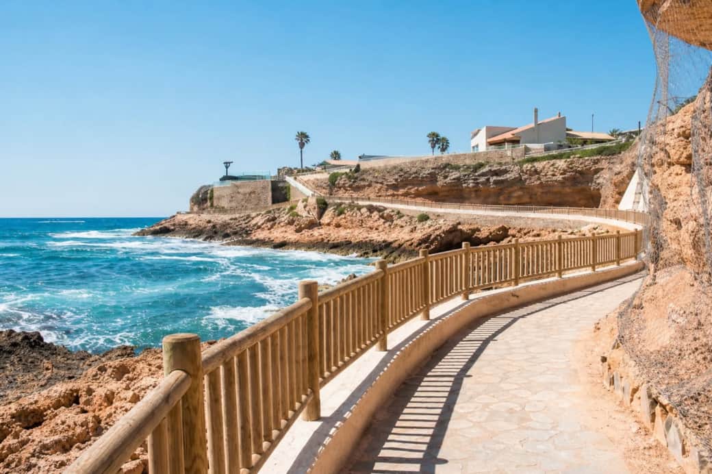 Coastline walking cycling