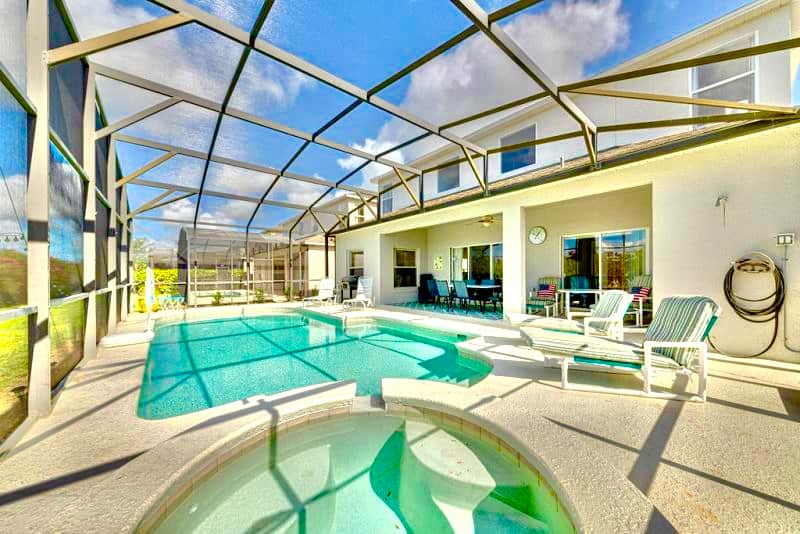 Private, south facing pool and spa