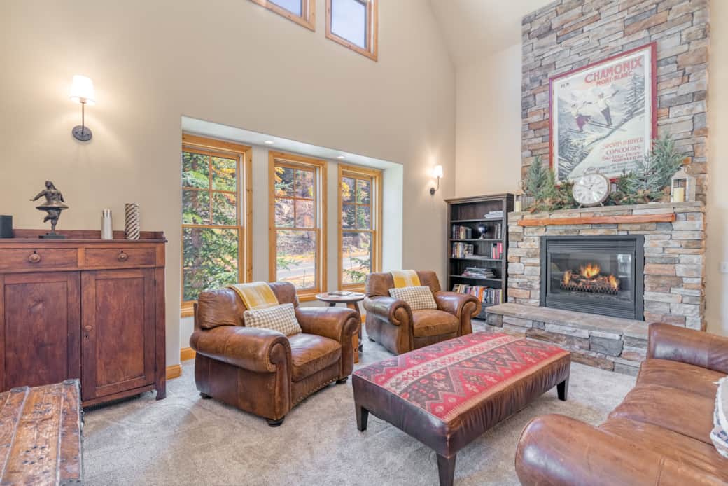 Large Open Living Room with Gas Fireplace