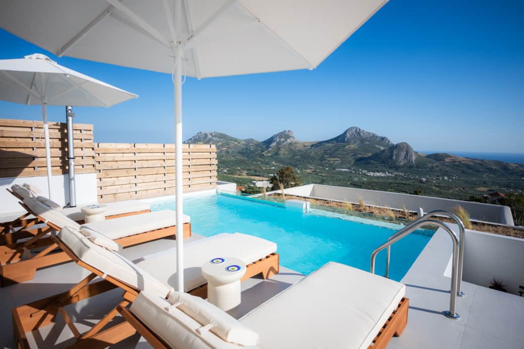 South-facing terrace with private pool