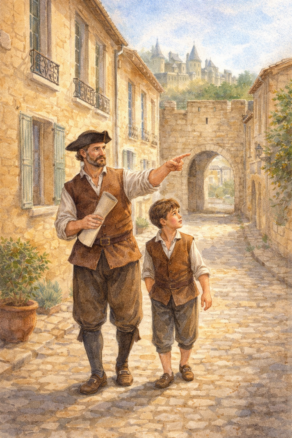 Lucas and Léo Maffre in the streets of the Bastide