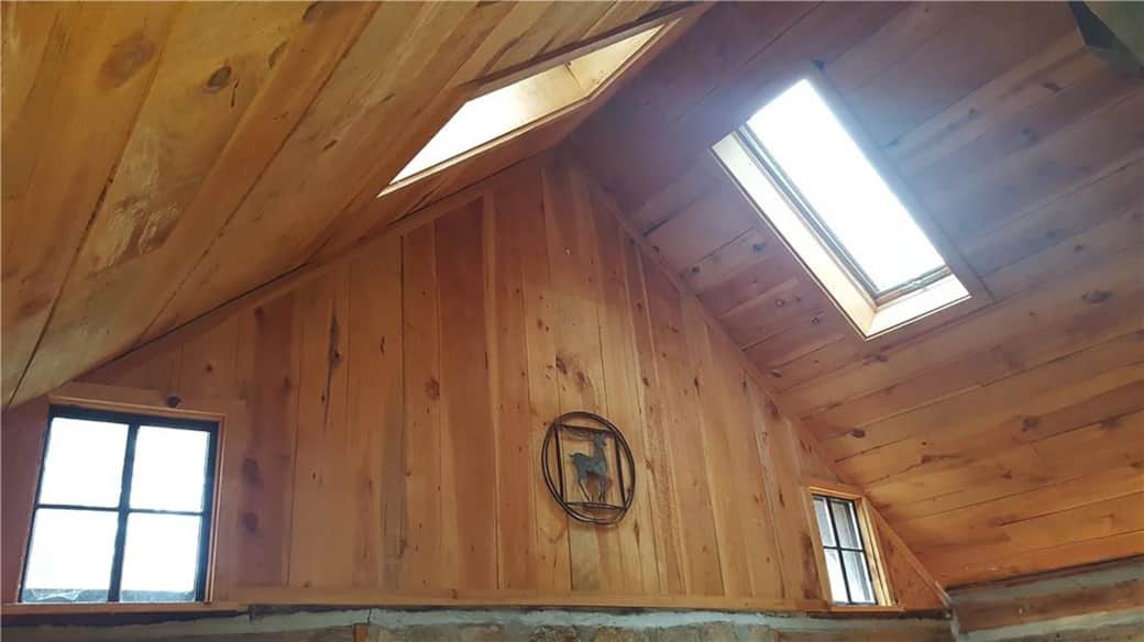 Skylights fill the space with light, creating an inviting space all day.