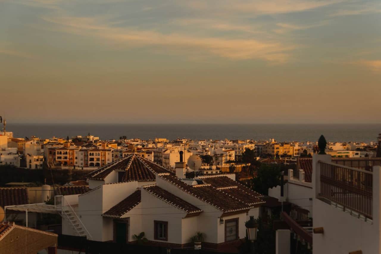 Sunset sea views from a villa in Nerja
