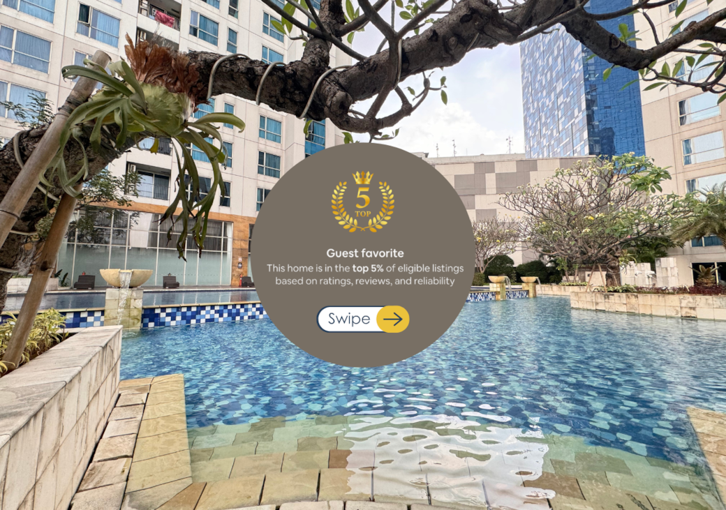 Top 5% Eligible Home in Airbnb, based on reviews, reliability and ratings