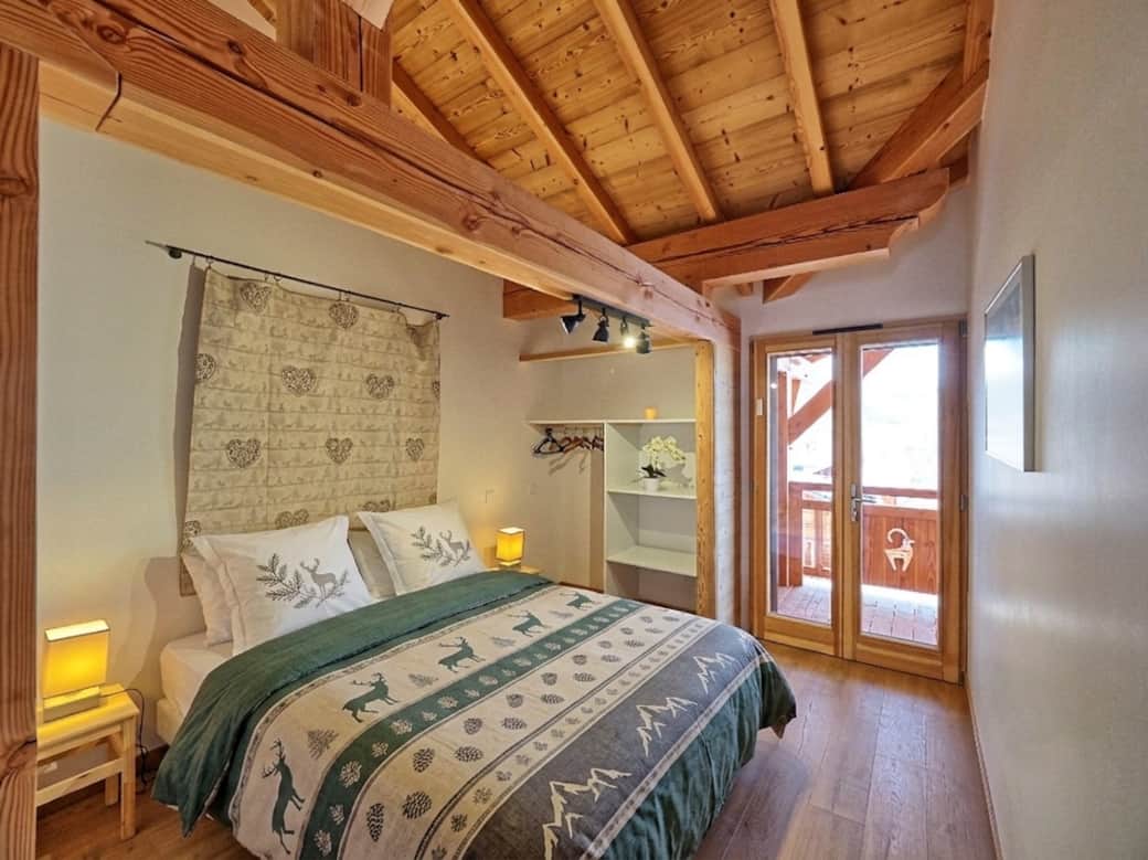 Bedroom with mountain view
