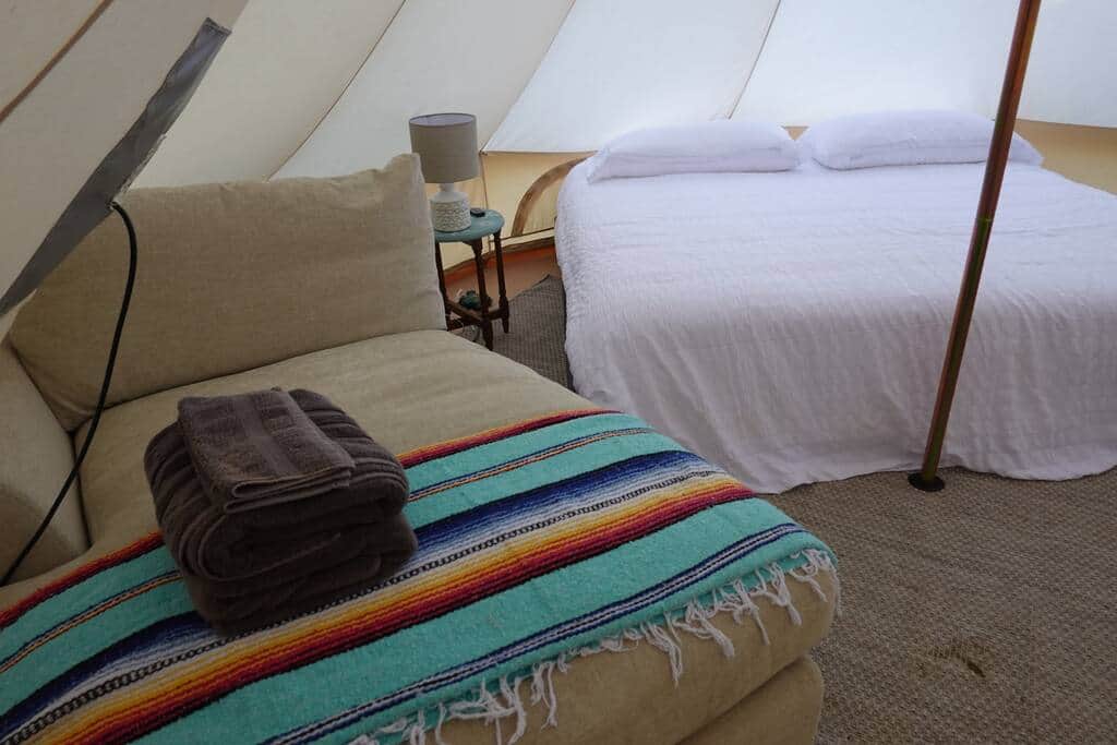 Inside yurt