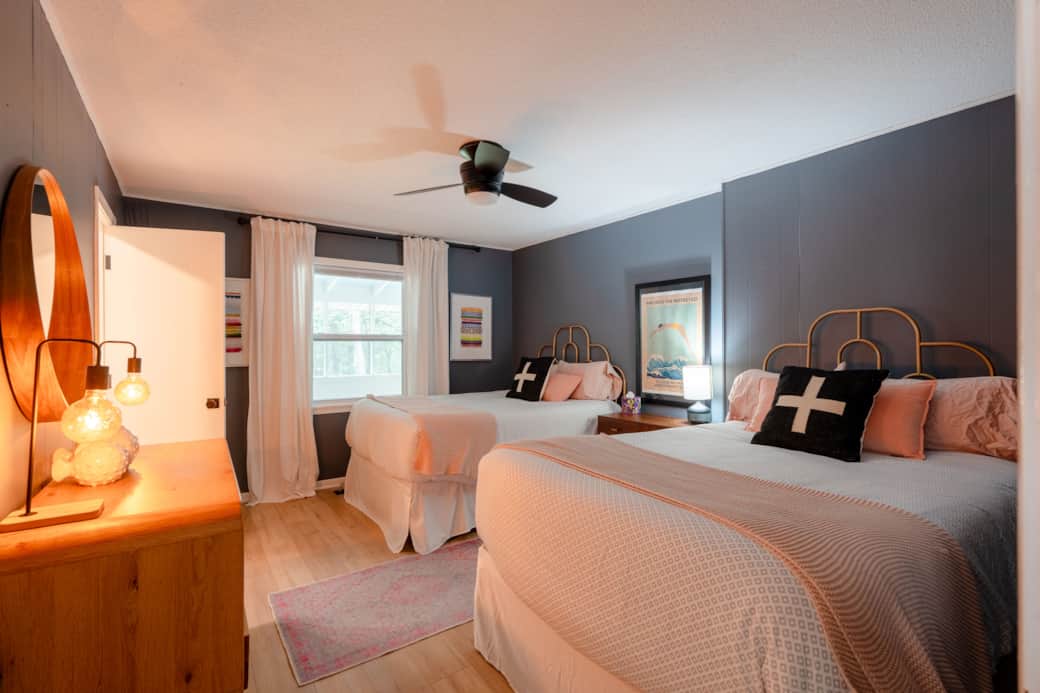 Our suite with two double beds is perfect for kids, cousins, or friends traveling together.