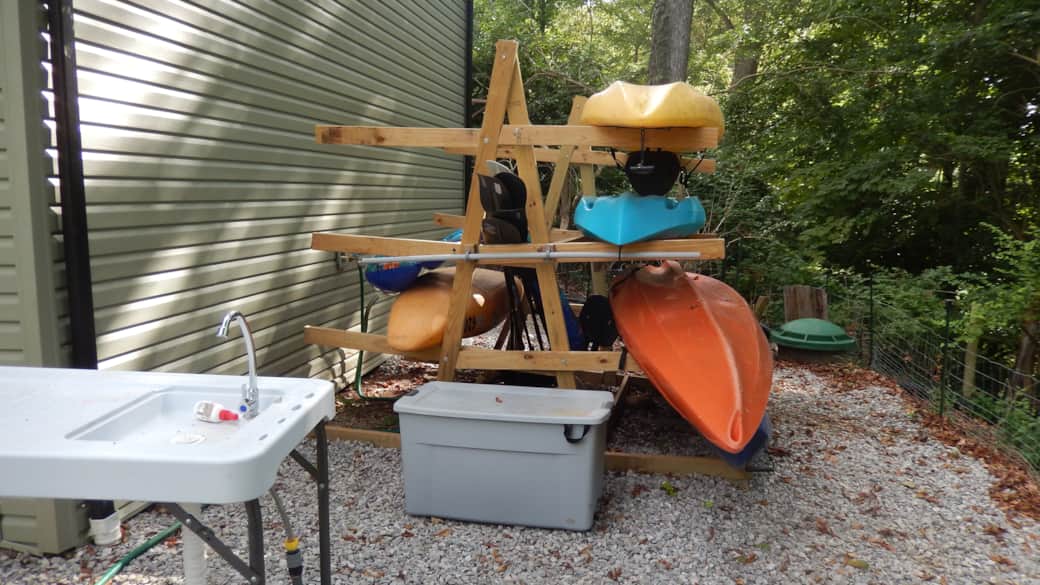Kayaks / fish cleaning area