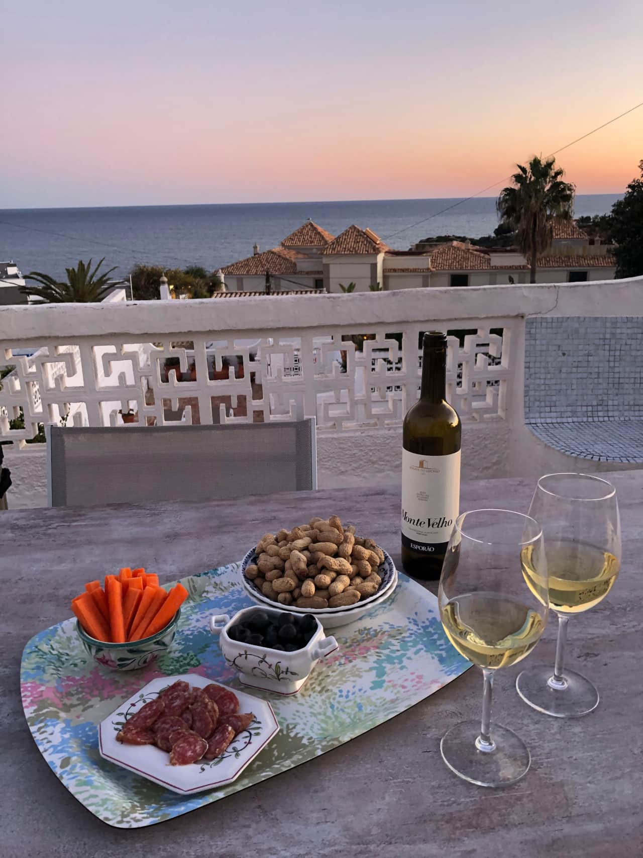 Drinks on the Terrace overlooking the sea